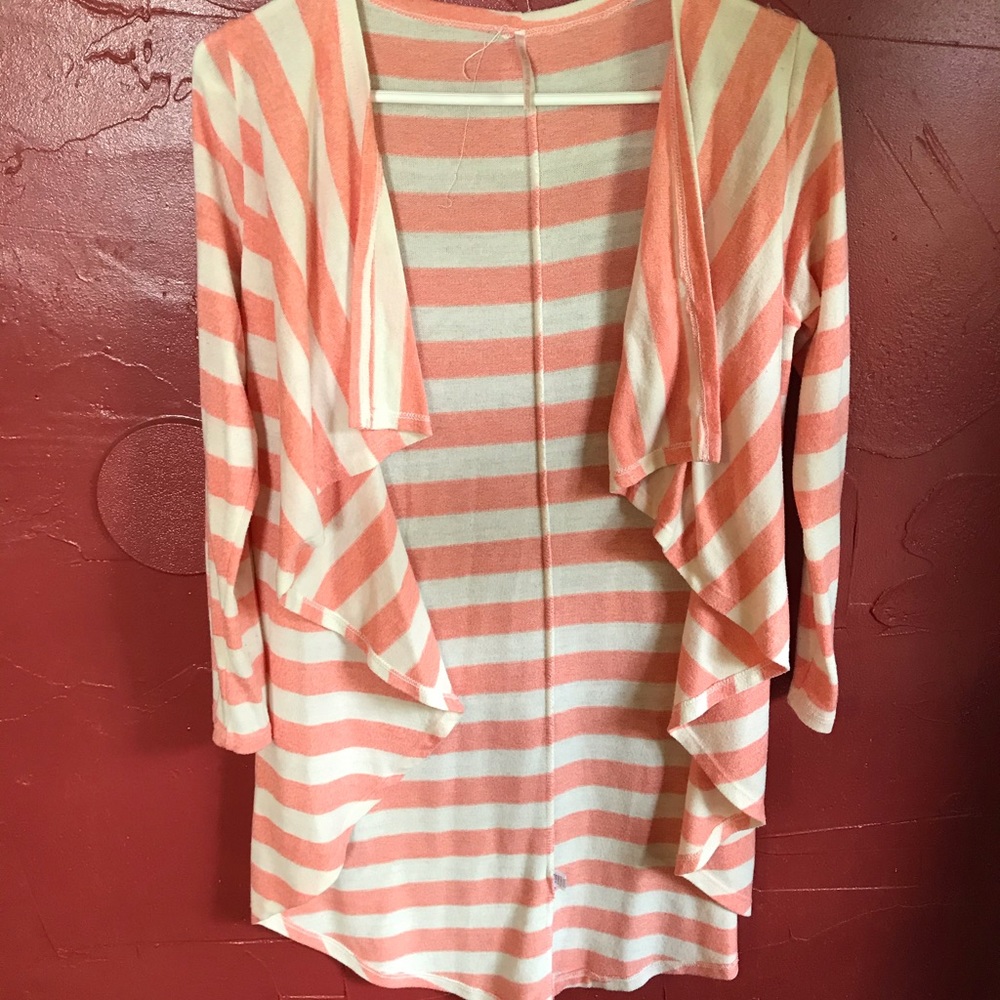 Pink and white cardigan